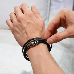 Your Love is not Just a Feeling - Men's Leather Bracelet (For Husband)