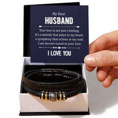 Your Love is not Just a Feeling - Men's Leather Bracelet (For Husband)