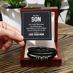 Your Smile - Mens Leather Bracelet (For Son)