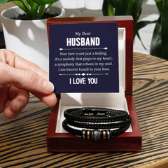 Your Love is not Just a Feeling - Men's Leather Bracelet (For Husband)