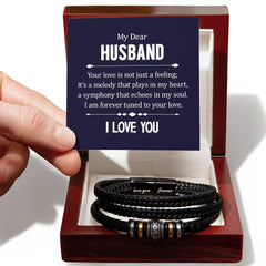 Your Love is not Just a Feeling - Men's Leather Bracelet (For Husband)