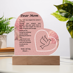 A Mother's Light - Heart Acrylic Plaque from Daughter