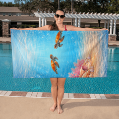 Tropical Sea Turtles Paradise - Beach Towel