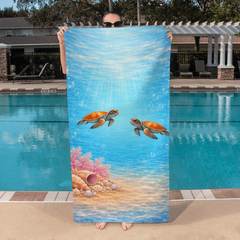 Tropical Sea Turtles Paradise - Beach Towel