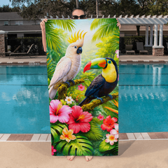 Tropical Birds - Beach Towel
