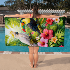 Tropical Birds - Beach Towel