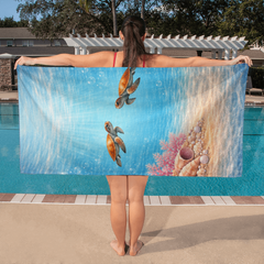 Tropical Sea Turtles Paradise - Beach Towel