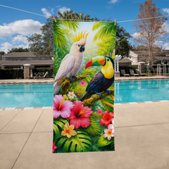 Tropical Birds - Beach Towel