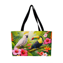 Tropical Birds - Beach Tote Bag