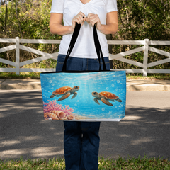 Tropical Sea Turtles Paradize - Beach Tote Bag