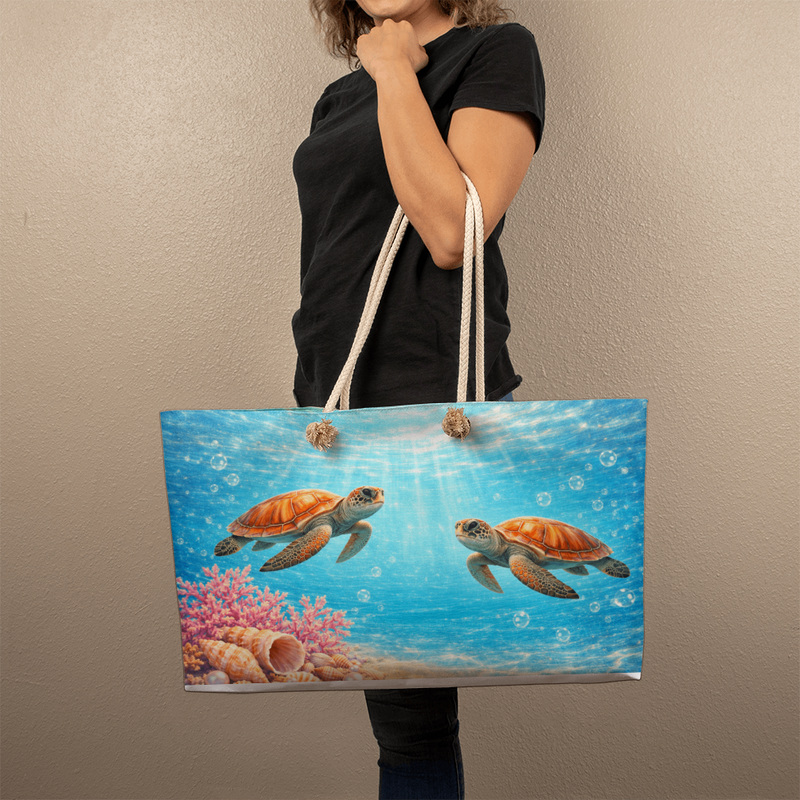 Tropical Sea Turtles Paradize - Beach Tote Bag