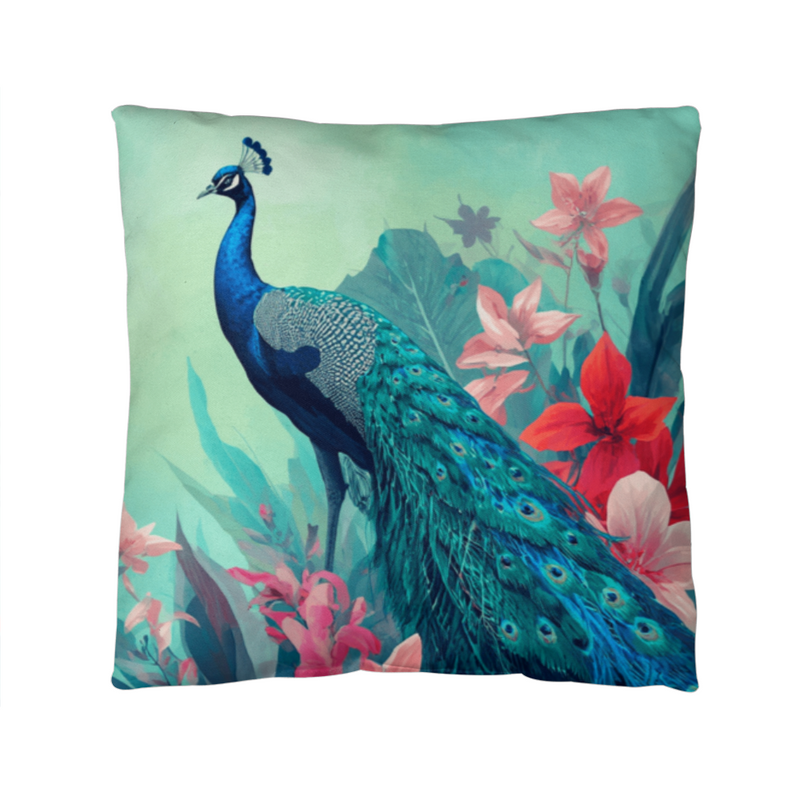Peacock Elegance - Pillow Cover With Insert