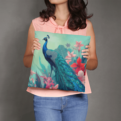 Peacock Elegance - Pillow Cover With Insert