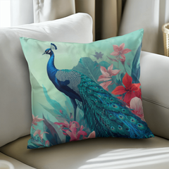 Peacock Elegance - Pillow Cover With Insert