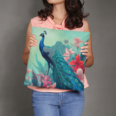 Peacock Elegance - Pillow Cover With Insert