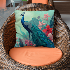 Peacock Elegance - Pillow Cover With Insert