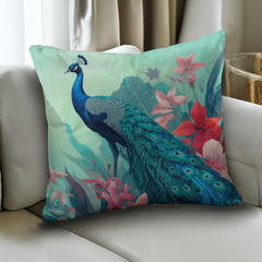 Peacock Elegance - Pillow Cover With Insert