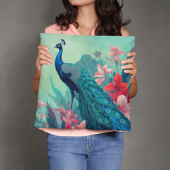Peacock Elegance - Pillow Cover With Insert