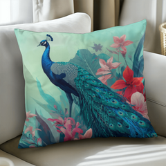 Peacock Elegance - Pillow Cover With Insert