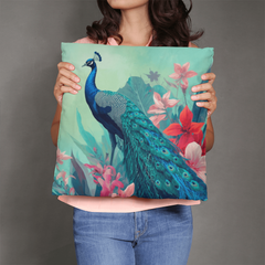 Peacock Elegance - Pillow Cover With Insert