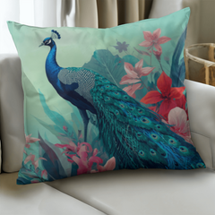 Peacock Elegance - Pillow Cover With Insert