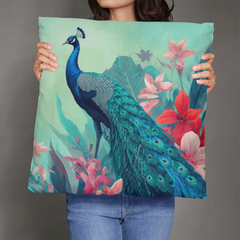 Peacock Elegance - Pillow Cover With Insert