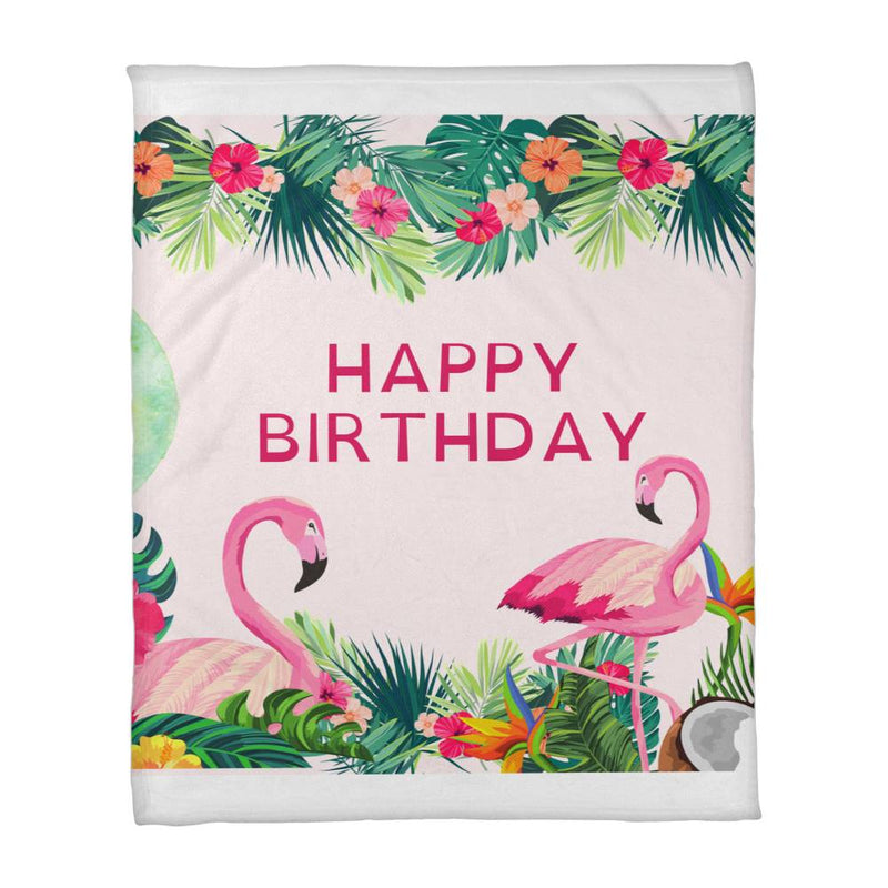 Flamingle & Celebrate™ – Happy Birthday Flamingo Coral Fleece Blanket