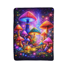Enchanted Mushroom Forest - Sherpa Fleece Blanket