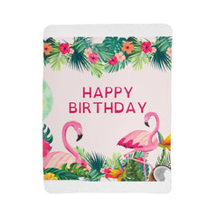 Flamingle & Celebrate™ – Happy Birthday Flamingo Sherpa Fleece Blanket