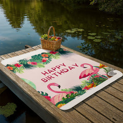 Flamingle & Celebrate™ – Happy Birthday Flamingo Sherpa Fleece Blanket