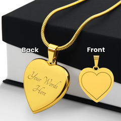 You Are My Heart - Engraved Heart Necklace
