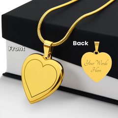 You Are My Heart - Engraved Heart Necklace