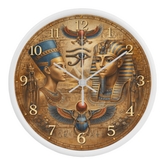 Timeless Pharaohs Egyptian Art - Wood Frame 10" Clock