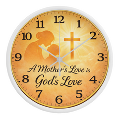A Mother's Love Is God's Love - Wood Frame 10" Clock