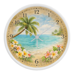 Tropical Charm - The Wood Frame 10" Clock