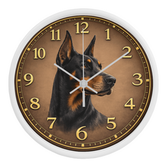 Elegant Doberman Pinscher - Wood Frame 10" Clock