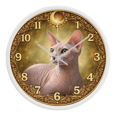 Timeless Royal Sphynx - Wood Frame 10" Clock