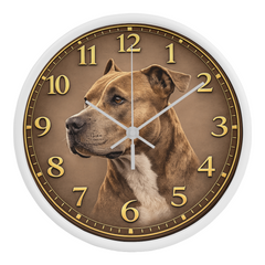 Warm Heart Pit Bull Terrier - Wood Frame 10 " Clock