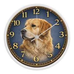 Golden Retriever - Wood Frame 10" Clock