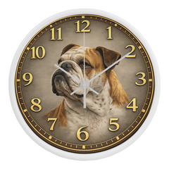 Noble English Bulldog - Wood Frame 10" Clock