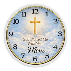 God Blessed me With You, Mom - Wood Frame 10" Clock