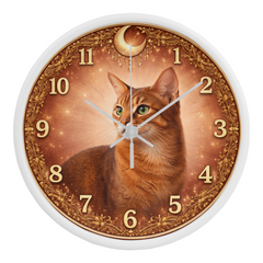 Regal Red Abyssinian - Wood Frame 10" Clock