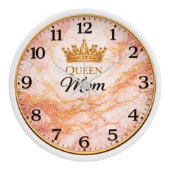 Queen Mom - Wood Frame 10" Clock (Pink Mable)
