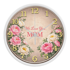 We Love You Mom - Wood Frame 10" Clock