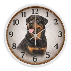 Powerful Rottweiler - Wood Frame 10" Clock