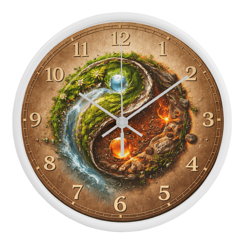 Harmonious Earthy Yin & Yang  - Wood Frame 10