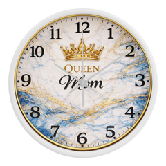 Queen Mom - Wood Frame 10" Clock (Blue Marble)
