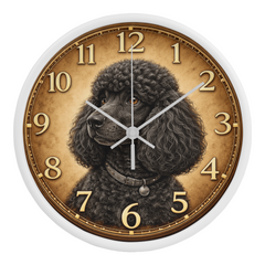 Playful Black Puddle - Wood Frame 10" Clock