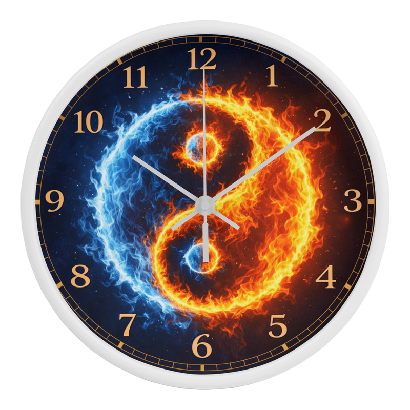 Flaming Yin & Yang  - Wood Frame 10