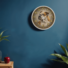 Noble English Bulldog - Wood Frame 10" Clock